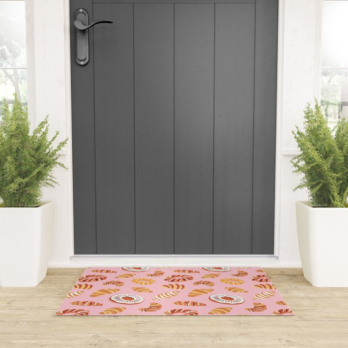 Vintage sweet bakery pastry food art pattern Welcome Mat Gallery Image 3