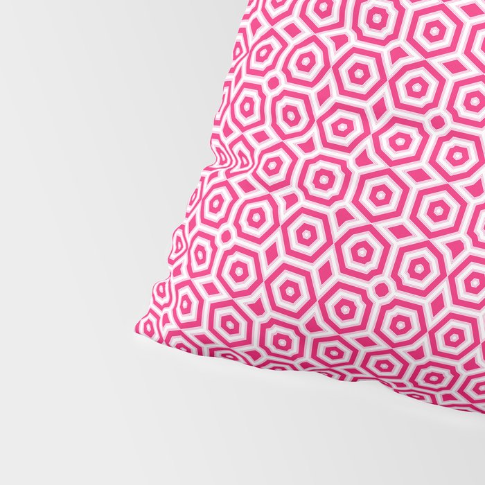 Red and white ornament art deco geometry Pillow Sham Gallery Image 4