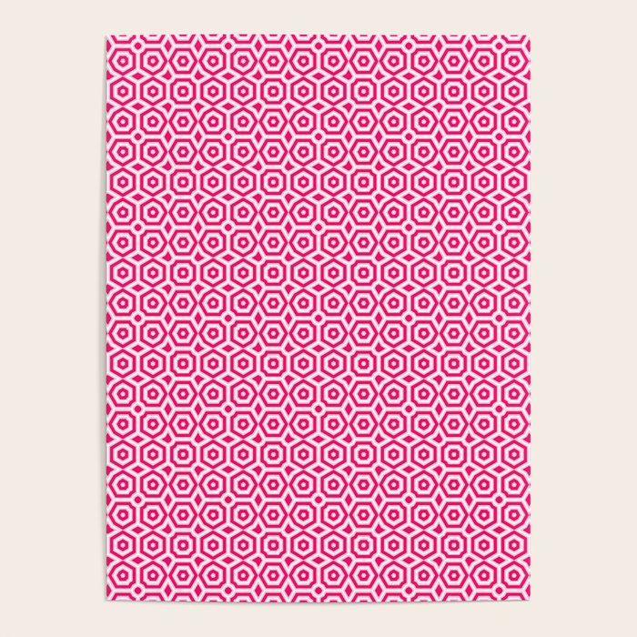 Red and white ornament art deco geometry Poster Gallery Image 4