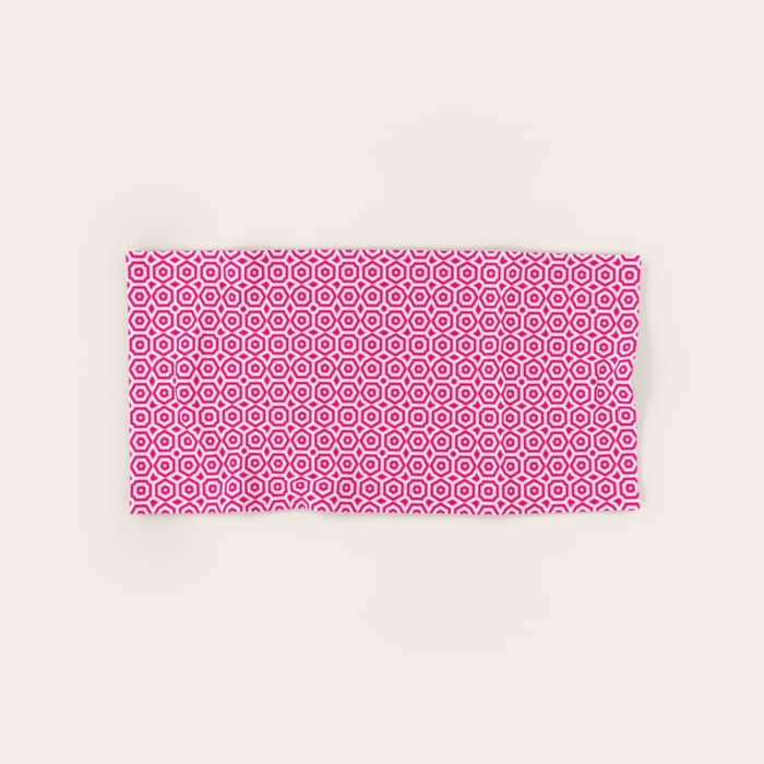 Red and white ornament art deco geometry Bath Towel Gallery Image 1