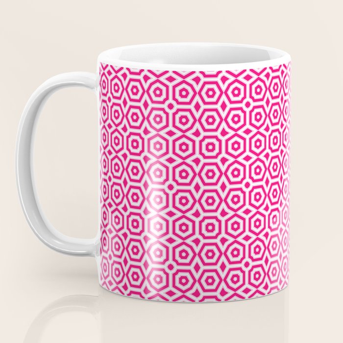 Red and white ornament art deco geometry Coffee Mug Gallery Image 3