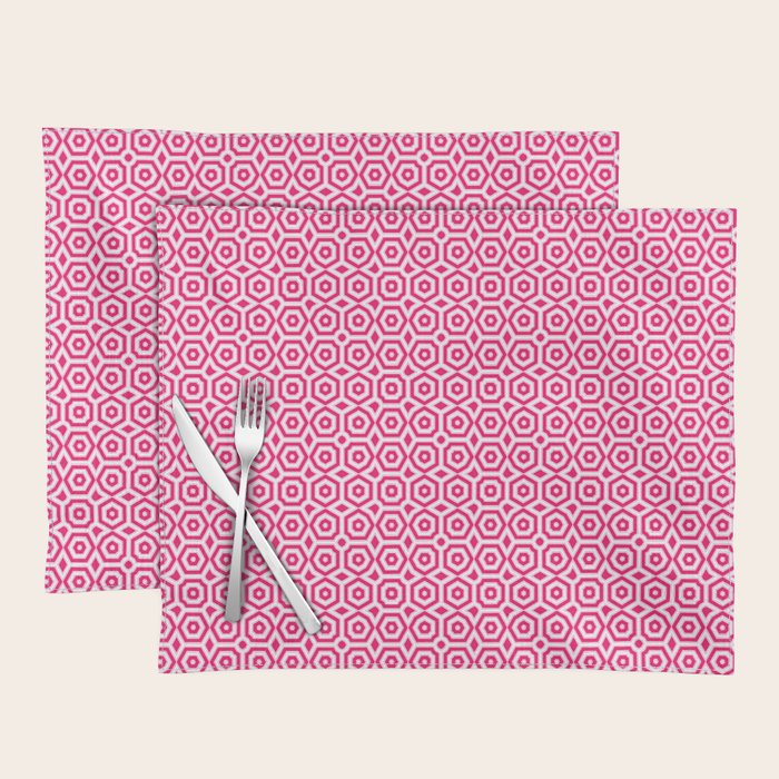 Red and white ornament art deco geometry Placemat Gallery Image 1