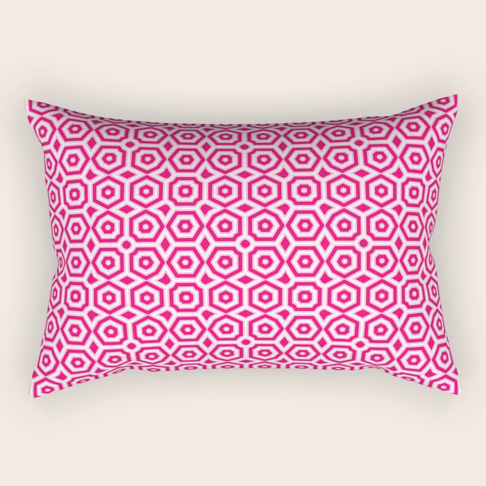 Red and white ornament art deco geometry Rectangular Pillow Gallery Image 1
