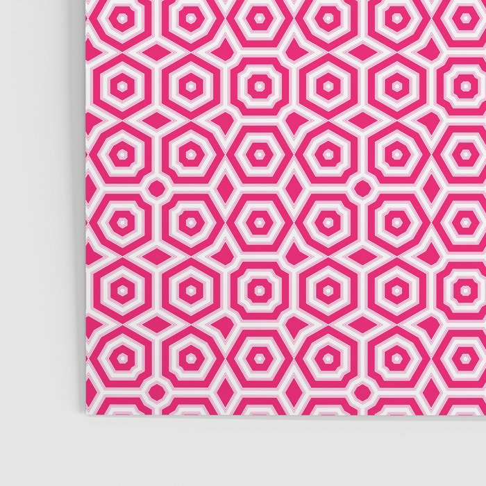 Red and white ornament art deco geometry Poster Gallery Image 3