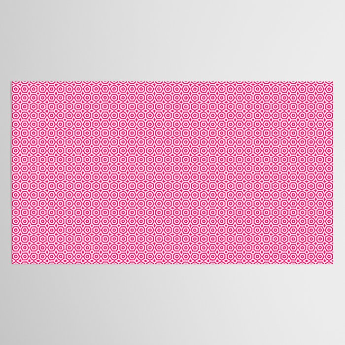 Red and white ornament art deco geometry Tablecloth Gallery Image 2