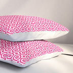 Red and white ornament art deco geometry Pillow Sham Gallery Image 3