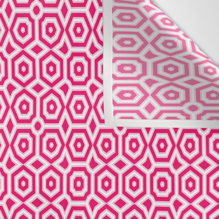 Red and white ornament art deco geometry Wall Tapestry Gallery Image 3