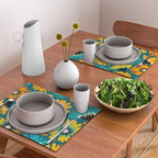 Teal Retro Summer Floral Placemat Gallery Image 2