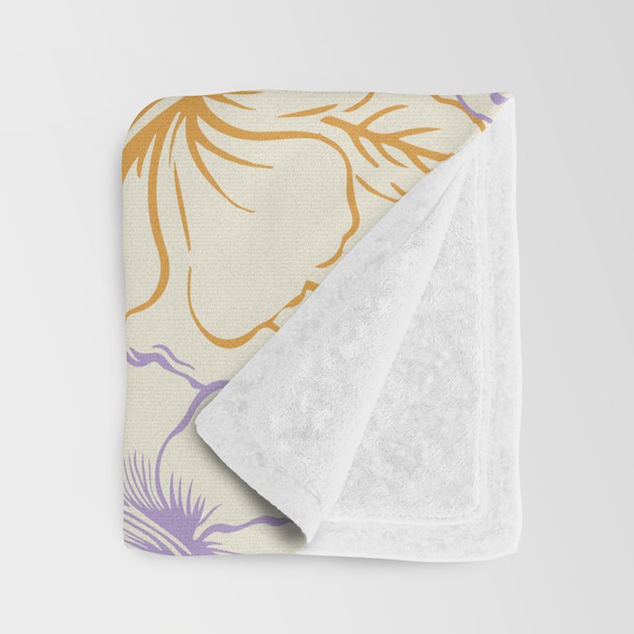 Colorful tropical hibiscus flower art pattern Throw Blanket Gallery Image 3