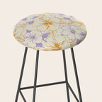 Colorful tropical hibiscus flower art pattern Stool Gallery Image 2