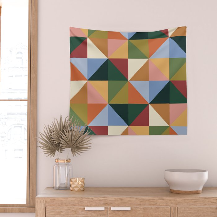 Warm triangles Wall Tapestry Gallery Image 2