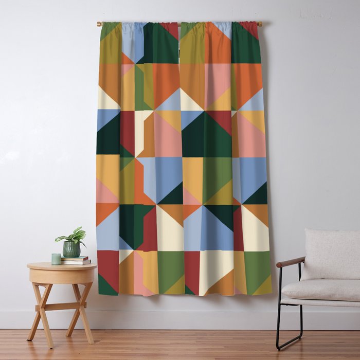 Warm triangles Window Curtain Gallery Image 1