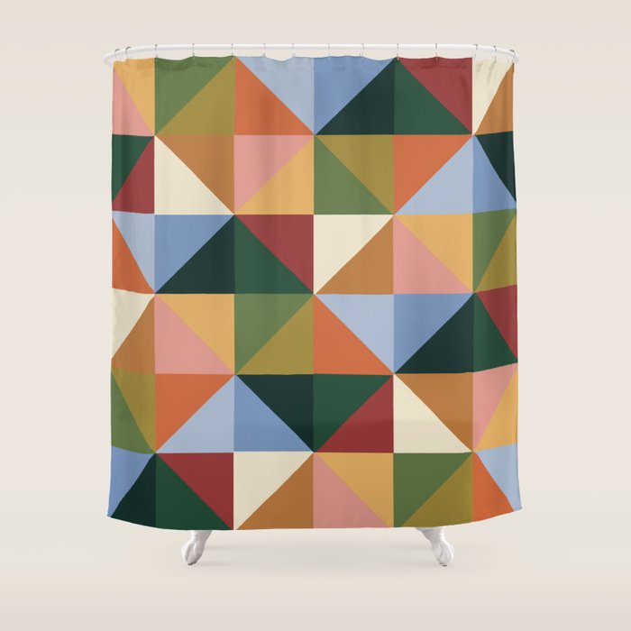 Warm triangles Shower Curtain Gallery Image 1