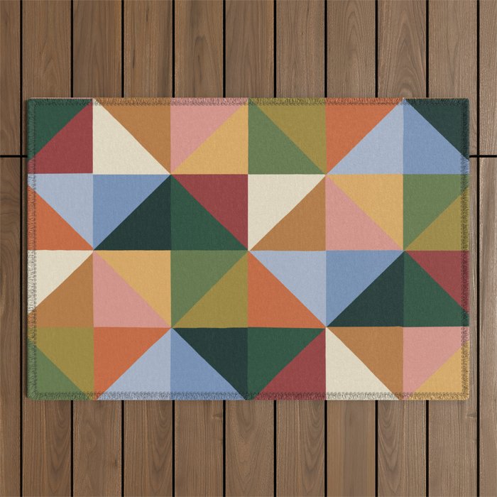Warm triangles Outdoor Rug Gallery Image 1