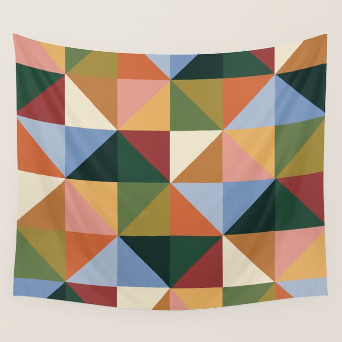 Warm triangles Wall Tapestry Gallery Image 4