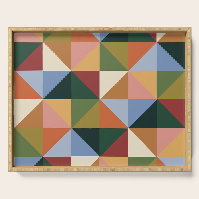 Warm triangles Serving Tray Gallery Image 1