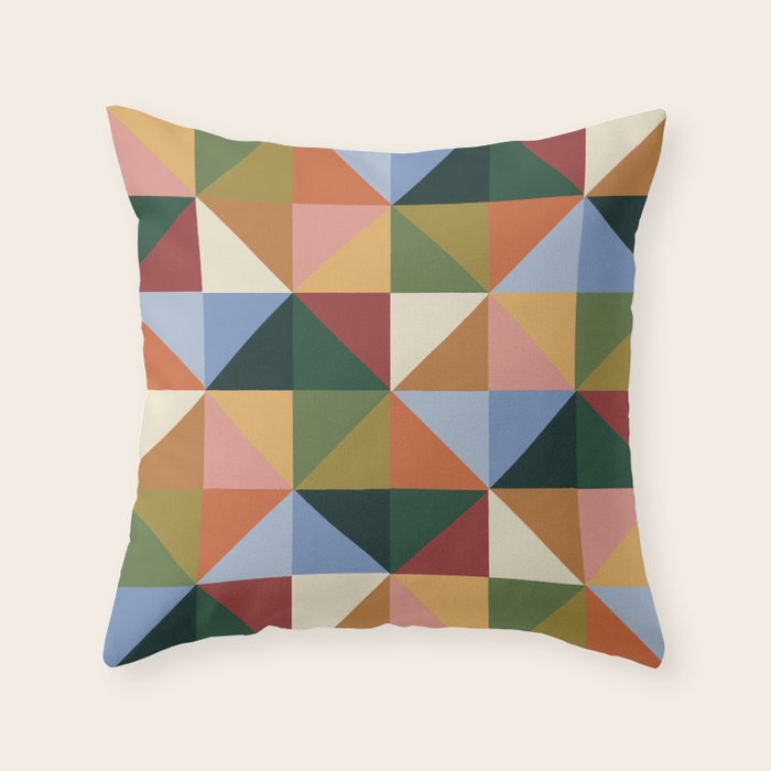 Warm triangles Throw Pillow Gallery Image 1