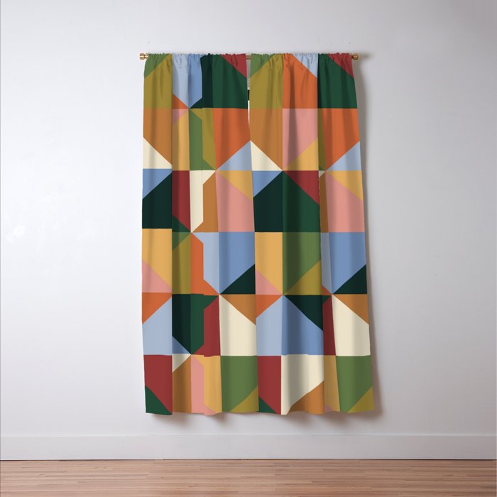 Warm triangles Window Curtain Gallery Image 3
