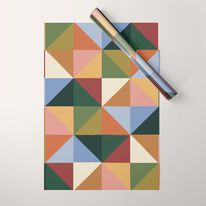 Warm triangles Wrapping Paper Gallery Image 1