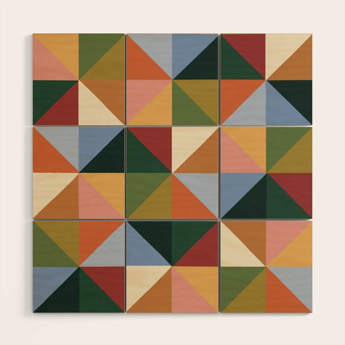 Warm triangles Wood Wall Art Gallery Image 1