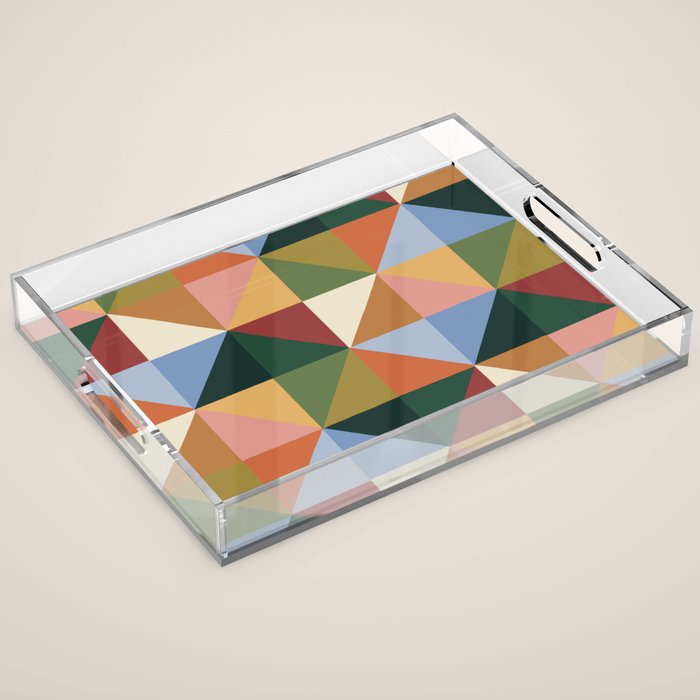 Warm triangles Acrylic Tray Gallery Image 1