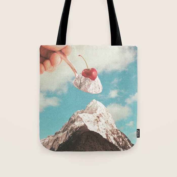 Sundae Summit II - Cherry Ice cream Mountain Peak Tote Bag Gallery Image 1