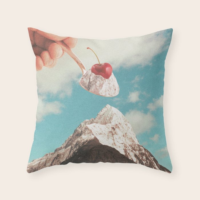Sundae Summit II - Cherry Ice cream Mountain Peak Throw Pillow Gallery Image 6