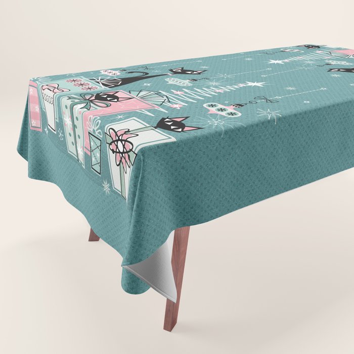 Vintage Kitty Christmas II sxs6- ©studioxtine Tablecloth Gallery Image 1