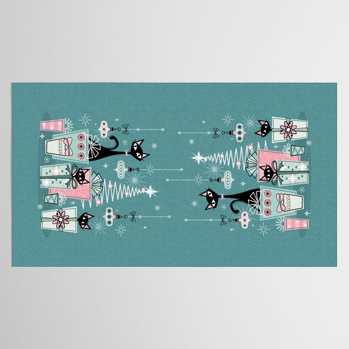 Vintage Kitty Christmas II sxs6- ©studioxtine Tablecloth Gallery Image 2