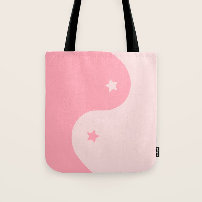 Pinkie Yin Yang Stars Tote Bag Gallery Image 1