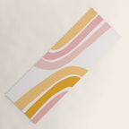 Abstract Shapes 37 in Mustard Yellow and Pale Pink Yoga Mat Gallery Image 1