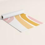 Abstract Shapes 37 in Mustard Yellow and Pale Pink Yoga Mat Gallery Image 2