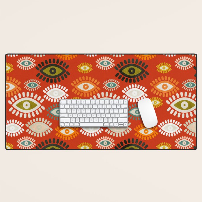 eyes pattern earthy fall Desk Mat Gallery Image 1