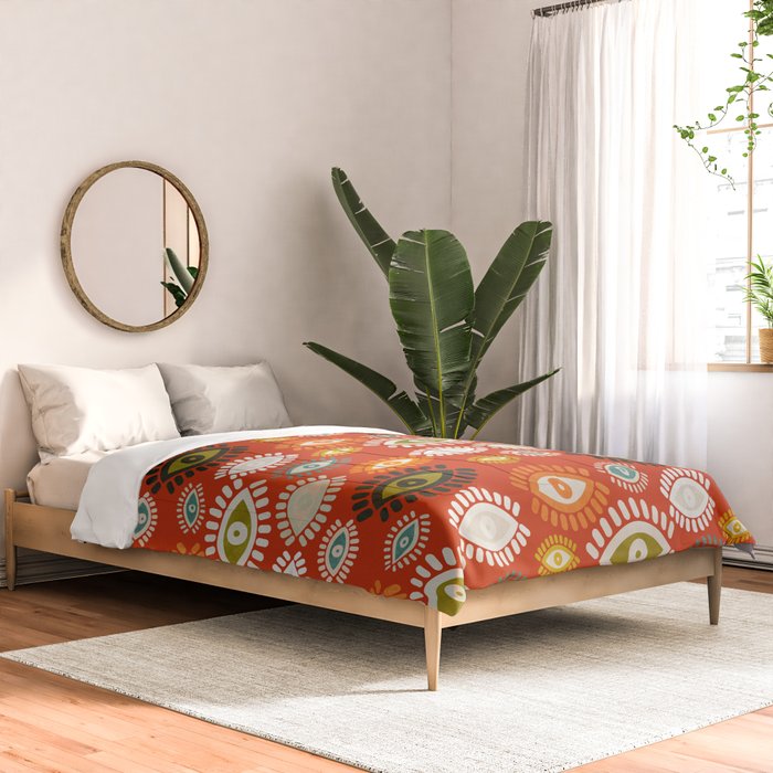 eyes pattern earthy fall Comforter Gallery Image 2