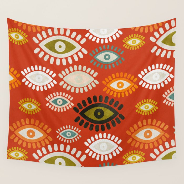 eyes pattern earthy fall Wall Tapestry Gallery Image 1