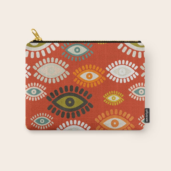 eyes pattern earthy fall Carry All Pouch Gallery Image 1