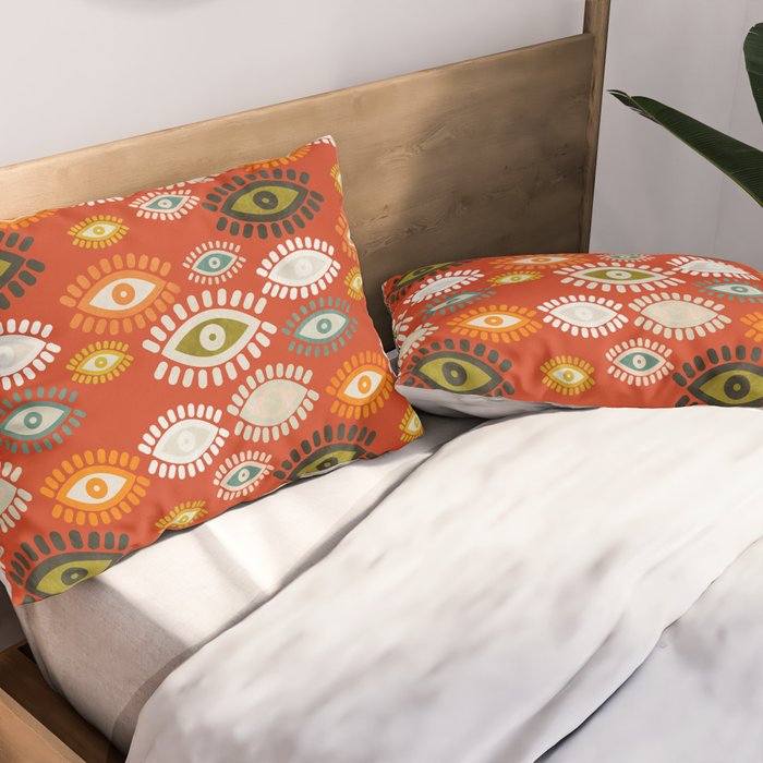 eyes pattern earthy fall Pillow Sham Gallery Image 2