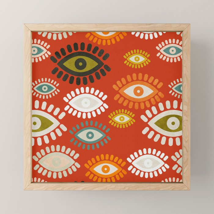 eyes pattern earthy fall Mini Art Print Gallery Image 1