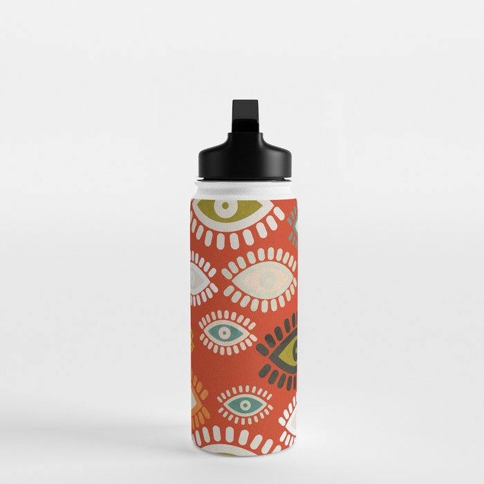 eyes pattern earthy fall Water Bottle Gallery Image 3