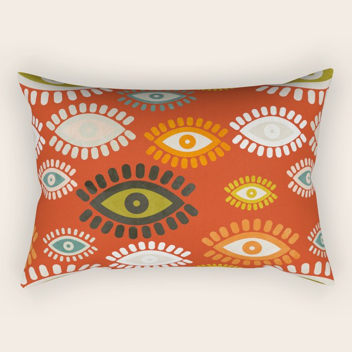 eyes pattern earthy fall Rectangular Pillow Gallery Image 1