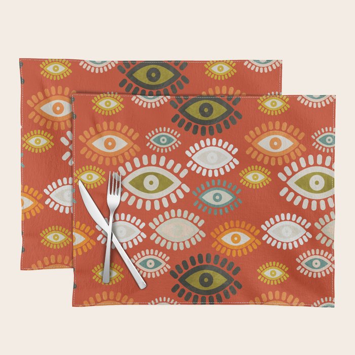 eyes pattern earthy fall Placemat Gallery Image 1
