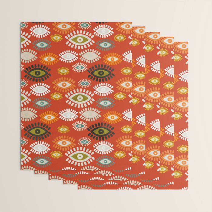 eyes pattern earthy fall Wrapping Paper Gallery Image 3