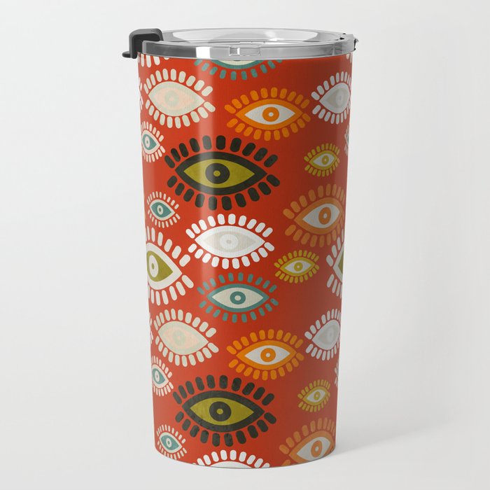 eyes pattern earthy fall Travel Mug Gallery Image 3