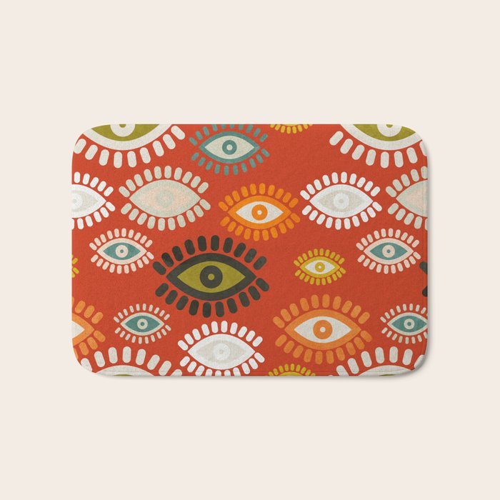 eyes pattern earthy fall Bath Mat Gallery Image 1
