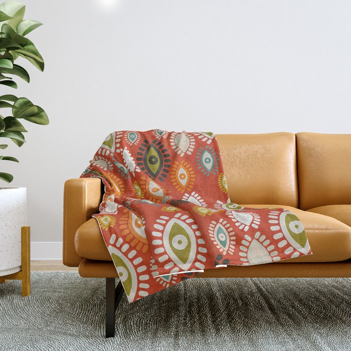eyes pattern earthy fall Throw Blanket Gallery Image 1