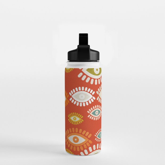 eyes pattern earthy fall Water Bottle Gallery Image 2