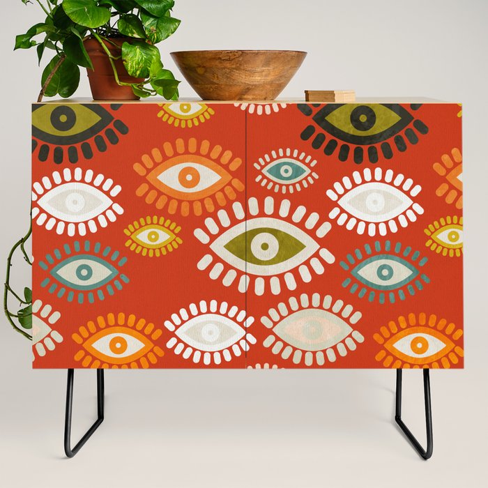 eyes pattern earthy fall Credenza Gallery Image 2