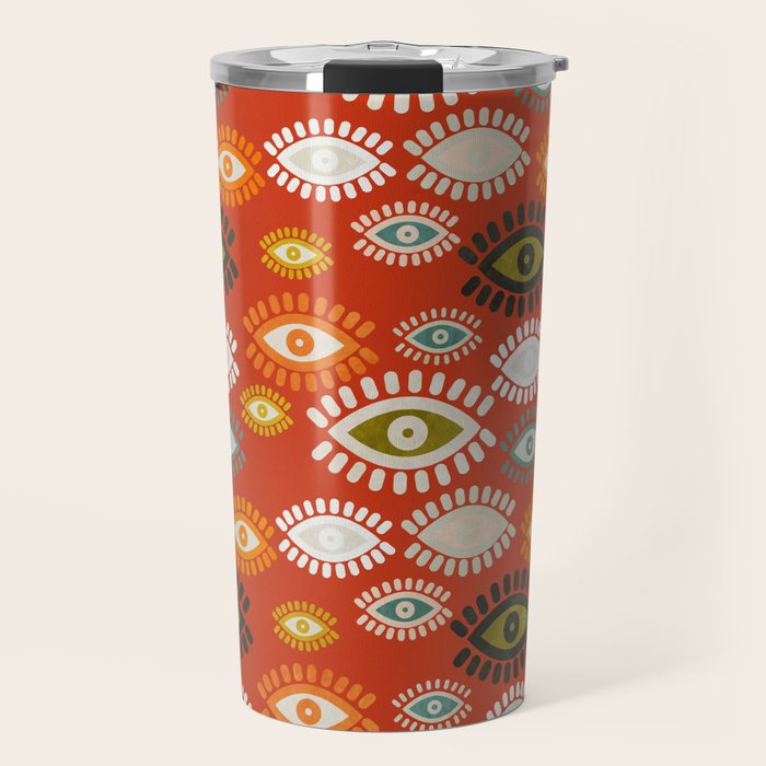 eyes pattern earthy fall Travel Mug Gallery Image 1