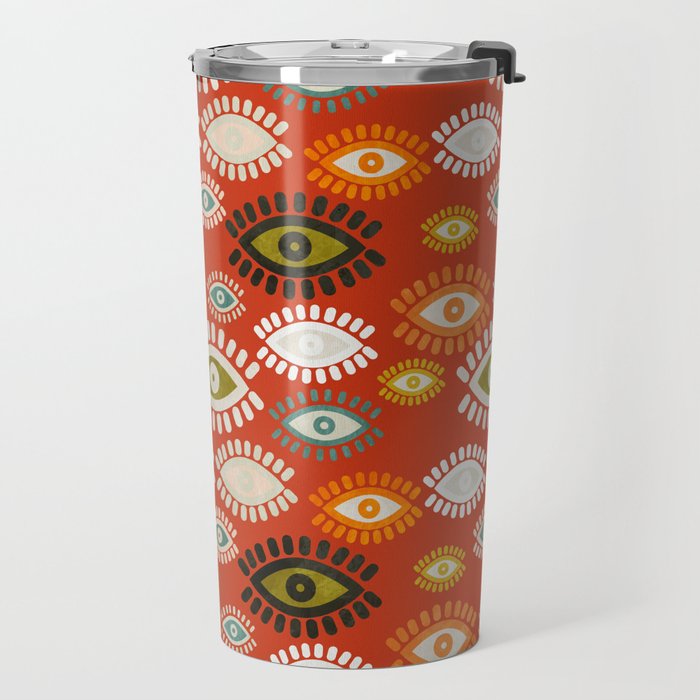eyes pattern earthy fall Travel Mug Gallery Image 2