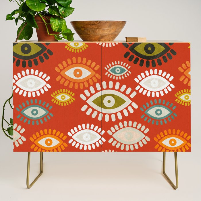 eyes pattern earthy fall Credenza Gallery Image 1